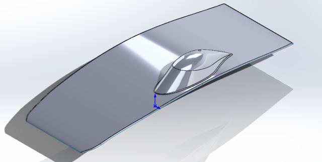Prototype topshell plug for the UBC Solar aeroshell, a precision male mold surface used for composite layup.