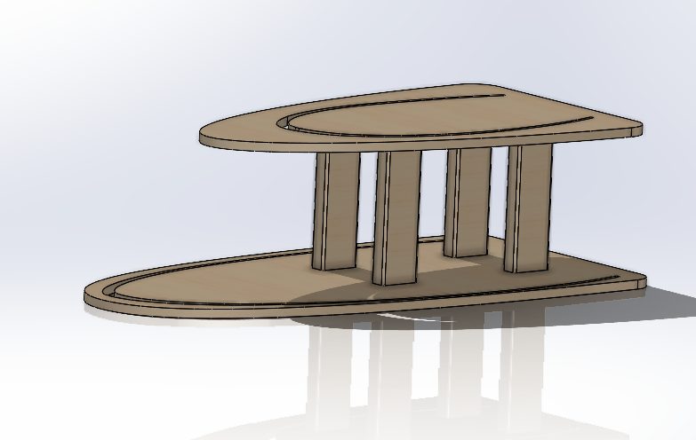 SolidWorks CAD model of the full-size polycarbonate forming jig.